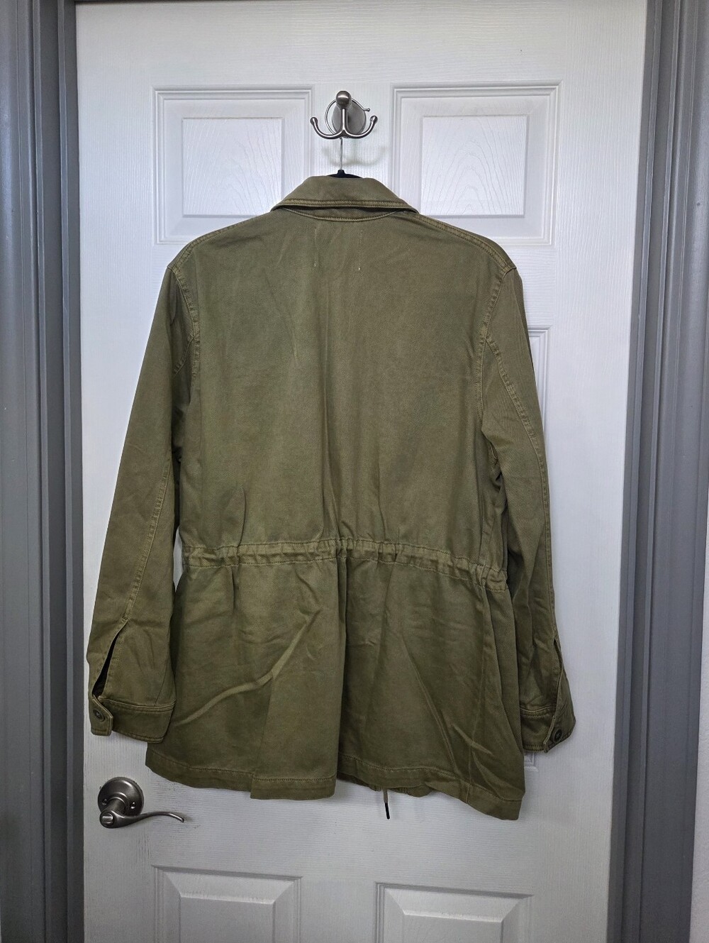 Lucky Brand Olive Green Utility Chore Jacket with Drawstring Waist Size Medium - Picture 8 of 8